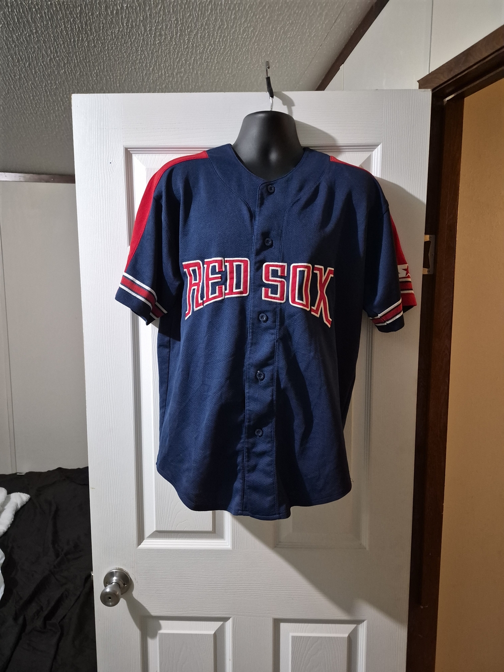 Nomar Garciaparra STARTER Navy and Red Boston Red Sox Button-Up Jersey